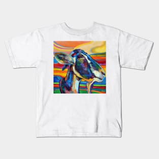 Colorful Black Goat at Sunset Kids T-Shirt